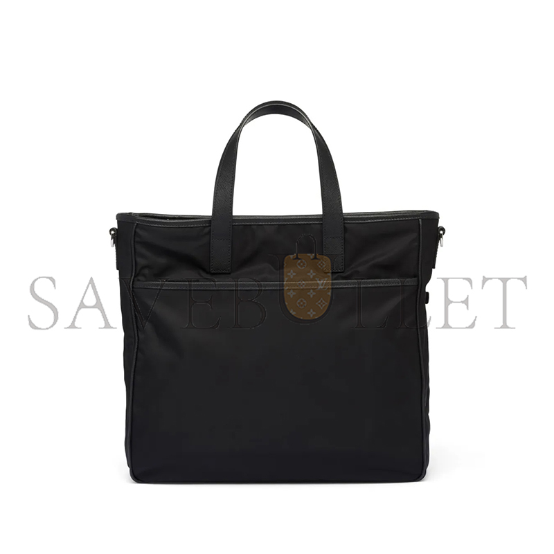 PRADA RE-NYLON AND SAFFIANO LEATHER TOTE BAG 2VG860 (36*34*8cm)